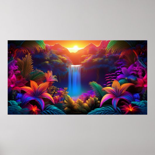 Tropische Waterval Poster (Voorkant)