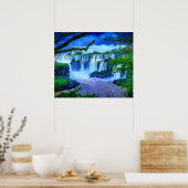 Tropische watervallen in het regenwoud poster (Keuken)