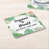 Tropische Waterverf Aloha Onderzetters bruiloft (Schuin)