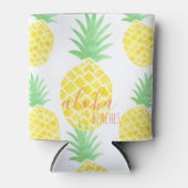 Tropische Waterverf Ananas Aloha Stranden Blikjeskoeler (Voorkant)
