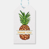 Tropische Waterverf Ananas Dank u Cadeaulabel (Voorkant)
