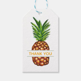 Tropische Waterverf Ananas Dank u Cadeaulabel