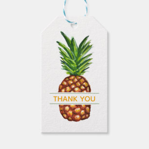 Tropische Waterverf Ananas Dank u Cadeaulabel