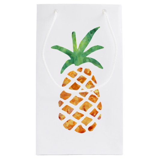 Tropische Waterverf Ananas Klein Cadeauzakje (Achterkant)