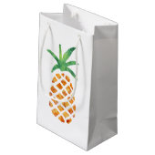 Tropische Waterverf Ananas Klein Cadeauzakje (Achterkant Gekanteld)