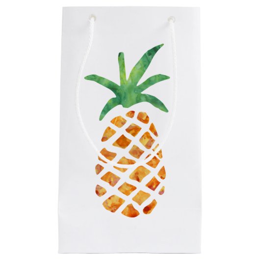 Tropische Waterverf Ananas Klein Cadeauzakje (Voorkant)