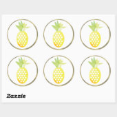 Tropische Waterverf ananas Simulatie Folie Pina Ronde Sticker (Vel)