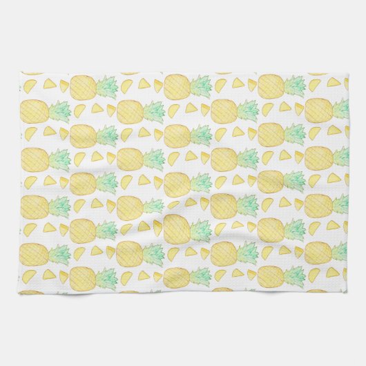 Tropische Waterverf Ananas Theedoek (Horizontaal)