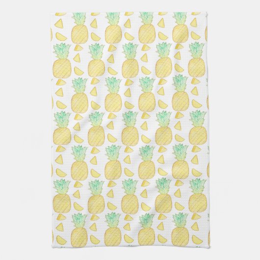 Tropische Waterverf Ananas Theedoek (Verticaal)