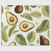 Tropische Waterverf avocado-patroon Cadeaupapier (Vlak)