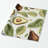Tropische Waterverf avocado-patroon Cadeaupapier (Uitgerold)