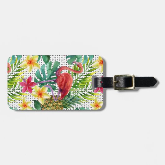 Tropische Waterverf Bagagelabel (Voorkant horizontaal)