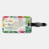 Tropische Waterverf Bagagelabel (Achterkant horizontaal)