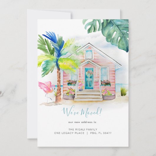 Tropische Waterverf Beach Bewegende Aankondiging (Voorkant)