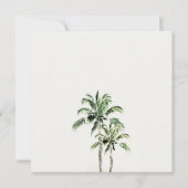Tropische Waterverf Beach Palm Trees bruiloft Kaart (Achterkant)