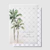 Tropische Waterverf Beach Palm Trees bruiloft Vellum Uitnodigingen (Offset (Uitnodiging))