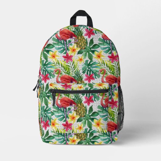 Tropische Waterverf Bedrukte Rugzak (Voorkant)