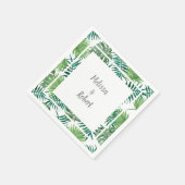 Tropische waterverf bladeren bruid bruidegom trouw servet (Hoek)