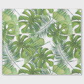 Tropische Waterverf bladeren inpakpapier (Vlak)