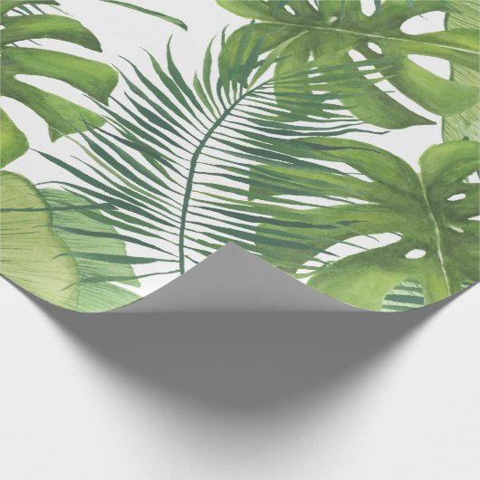 Tropische Waterverf bladeren inpakpapier (Hoek)