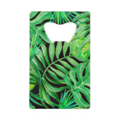 Tropische Waterverf bladeren: naadloze elegantie. Creditkaart Flessenopener (Voorkant)