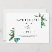 Tropische Waterverf Bladergroen Modern Save The Date (Voorkant)