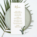 Tropische Waterverf Bladgroen Goud Bruiloft Menu<br><div class="desc">Dit huwelijksmenu is voorzien van waterverf groen tropisch gebladerte,  palmboomblad en bananenblad. Het is perfect voor een strand of bestemming bruiloft. >>> Bekijk het hele collectie >>> https://www.zazzle.com/collections/tropical_foliage_gold_collection-119316977990783186</div>