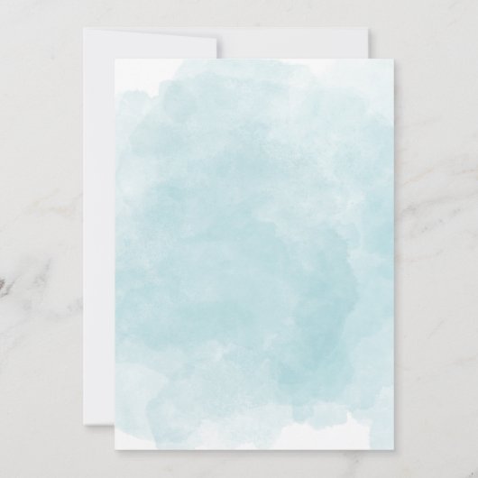 Tropische waterverf blauwe baby shower kaart (Achterkant)