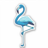 Tropische Waterverf Blauwe Flamingo Sticker (Voorkant)