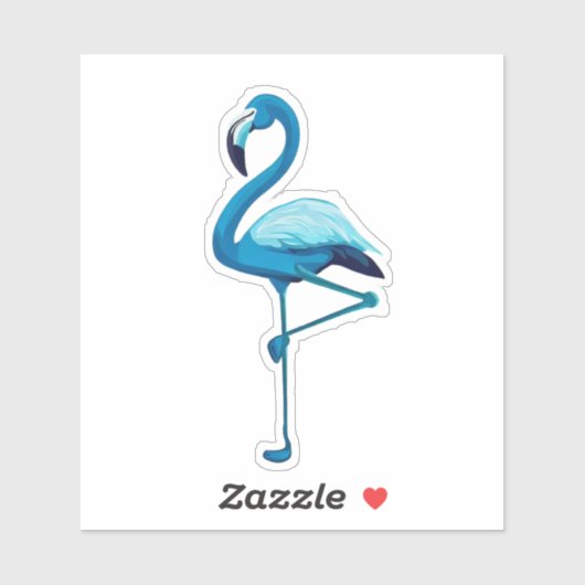 Tropische Waterverf Blauwe Flamingo Sticker (Vel)