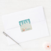 Tropische Waterverf Blauwgroen Gift Labels | Op he (Envelop)