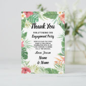 Tropische Waterverf Bloemen Bedankt Kaart Trouwdag (Staand voorkant)