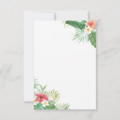 Tropische Waterverf Bloemen Bedankt Kaart Trouwdag (Achterkant)