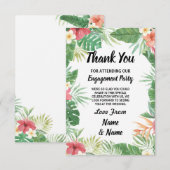 Tropische Waterverf Bloemen Bedankt Kaart Trouwdag (Voorkant / Achterkant)