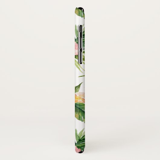 Tropische Waterverf bloemen en bladpatroon Case-Mate iPhone Case (Achterkant/links)
