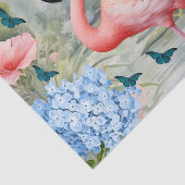 Tropische Waterverf Bloemen Flamingo & Vlinders Tissuepapier (Detail)