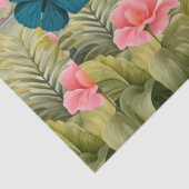 Tropische Waterverf Bloemen Flamingo & Vlinders Tissuepapier (Detail)