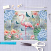 Tropische Waterverf Bloemen Flamingo & Vlinders Tissuepapier (Craft)