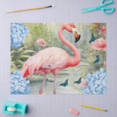 Tropische Waterverf Bloemen Flamingo & Vlinders Tissuepapier (Craft)