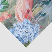 Tropische Waterverf Bloemen Flamingo & Vlinders Tissuepapier (Detail)