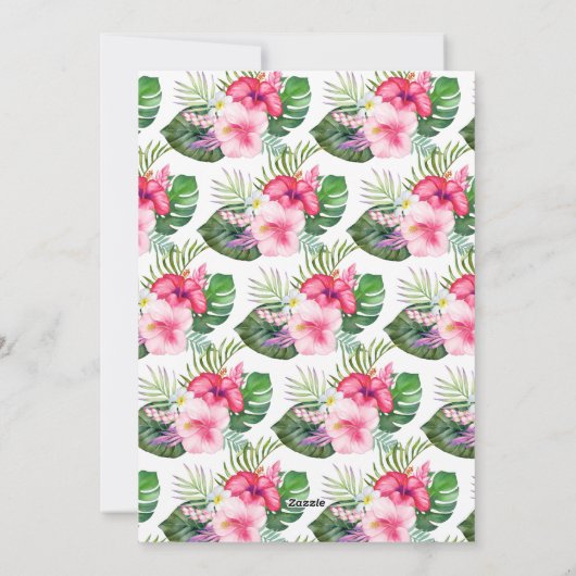 Tropische Waterverf Bloemen Foto Kerst Feestdagenkaart (Achterkant)
