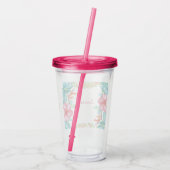 Tropische Waterverf Bloemen Gepersonaliseerd Acryl Drinkbeker (Achterkant)
