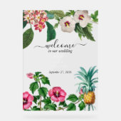 Tropische Waterverf Bloemen & Groen Bruiloft Acryl Bord (Voorkant)