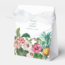 Tropische Waterverf Bloemen & Groen Bruiloft Bedankdoosjes