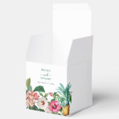 Tropische Waterverf Bloemen & Groen Bruiloft Bedankdoosjes (Geopend)
