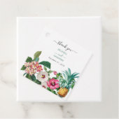 Tropische Waterverf Bloemen & Groen Bruiloft Bedankjes Labels (In situ)