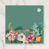 Tropische Waterverf Bloemen & Groen Bruiloft Bedankjes Labels (Achterkant)