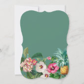 Tropische Waterverf Bloemen & Groen Bruiloft Kaart (Achterkant)