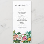 Tropische Waterverf Bloemen & Groen Bruiloft Menu (Voorkant)