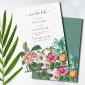 Tropische Waterverf Bloemen & Groen Bruiloft Save The Date